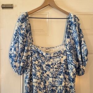 Arula Blue and Cream Floral Dress